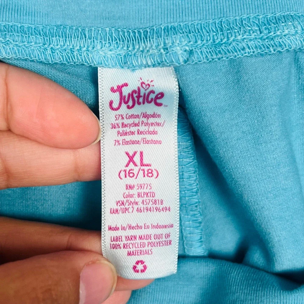 Justice Girls Tie Dye Leggings Turquoise Pink White Active Pants Size XL 16 NEW